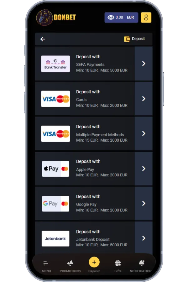 Make a deposit and claim you welcome bonus