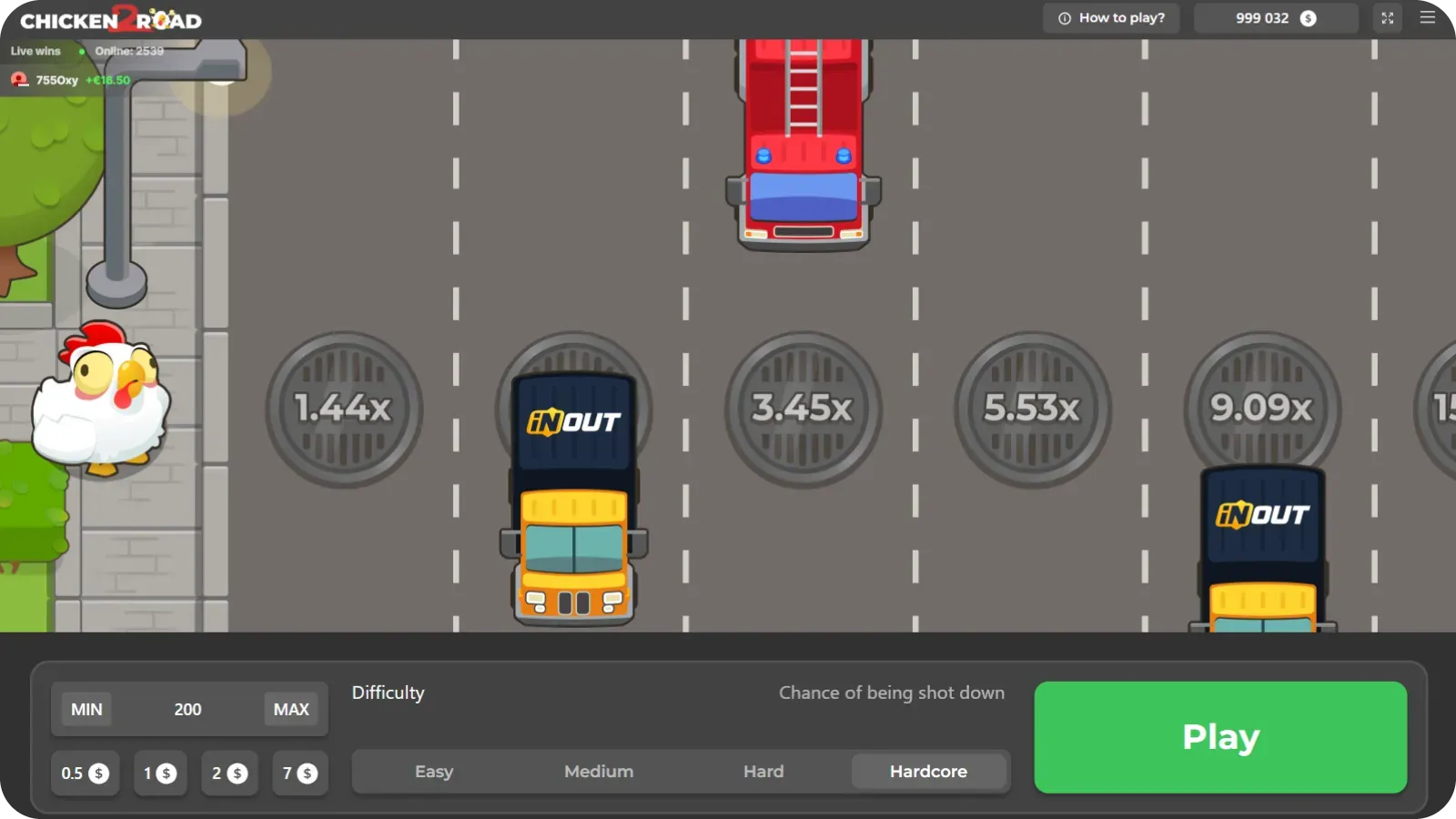 The Traffic theme in game Chicken Road 2.0