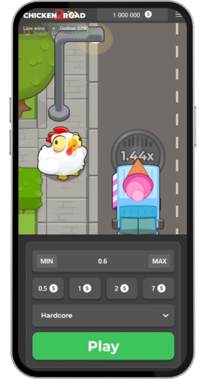 Bet and difficulty selection screen
